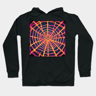 Electric Web Weaves: Neon Spider Web Hoodie